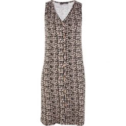 Sukienka shirtowa z nadrukiem bonprix czarny-leo. Czarne sukienki damskie bonprix, z nadrukiem, bez kołnierzyka, bez rękawów. Za 74,99 zł.