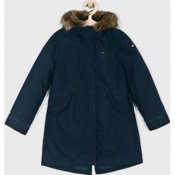 Tommy Hilfiger - Kurtka dziecięca 128-176 cm. Niebieskie kurtki dziewczęce z bawełny, długie. W wyprzedaży za 569,90 zł.