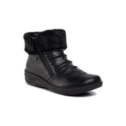 RIEKER Z1670-00A. Czarne botki damskie Rieker, z materiału. Za 299,99 zł.