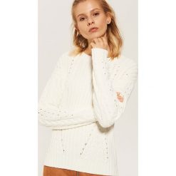 Sweter z warkoczami - Kremowy. Białe swetry klasyczne damskie House, l. Za 59,99 zł.