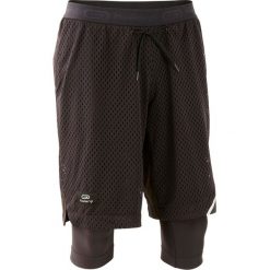 Spodenki Do Biegania Męskie Run Dry+ Breathe. Czarne spodenki sportowe męskie KALENJI, s, bez wzorów, z elastanu, do biegania. Za 69,99 zł.