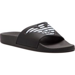 Klapki EMPORIO ARMANI - X4PS01 XL828 00005 Black Iris. Czarne klapki męskie Emporio Armani, bez wzorów, ze skóry ekologicznej. Za 199,00 zł.