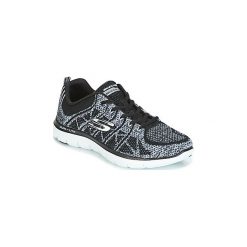Buty do fitnessu damskie: Fitness buty Skechers FLEX APPEAL BLACK WHITE KNIT