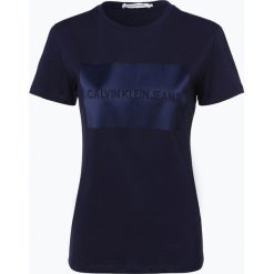 Calvin Klein Jeans - T-shirt damski, niebieski. Niebieskie t-shirty damskie Calvin Klein Jeans, l, z aplikacjami, z jeansu. Za 229,95 zł.