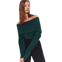 Sweter golf długi rękaw damski luźny. Zielone swetry damskie Top Secret, bez wzorów, z długim rękawem, długie, bez kaptura. W wyprzedaży za 59,99 zł.