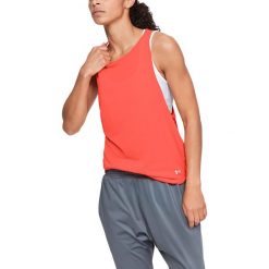 Under Armour Whisperlight Podkoszulek Pomarańczowy. Pomarańczowe podkoszulki damskie Under Armour, l, bez wzorów, z poliesteru, bez rękawów. Za 137,95 zł.