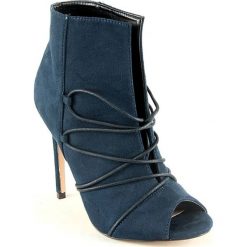 Buty ślubne damskie: Otwarte czółenka w kolorze niebieskim