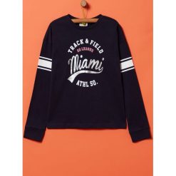 OVS - Longsleeve dziecięcy 146-170 cm. Niebieskie bluzki dziewczęce OVS, z nadrukiem, z bawełny, z okrągłym kołnierzem, z długim rękawem, długie, bez kaptura. Za 49,90 zł.