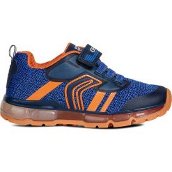 Sneakersy "Android" w kolorze niebiesko-pomarańczowym. Pomarańczowe trampki chłopięce geox kids, bez wzorów, z gumy, bez zapięcia. W wyprzedaży za 139,95 zł.