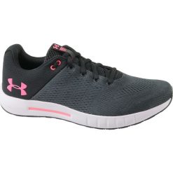 UA W Micro G Pursuit 3000101-001. Szare buty sportowe damskie Under Armour, bez wzorów, z tkaniny, do biegania. W wyprzedaży za 219,99 zł.