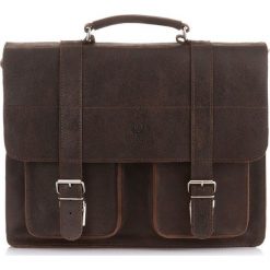 Skórzana teczka torba męska vintage c.brązowa PAOLO PERUZZI GA318 - c.brązowy. Pomarańczowe torby męskie skórzane Paolo Peruzzi, w paski, vintage. Za 449,99 zł.