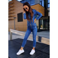 Kombinezon Jeans Blue Nicholas XS. Czarne kombinezony damskie LIGARI JEANS, s, w paski, z elastanu, bez kołnierzyka, bez rękawów. Za 219,00 zł.