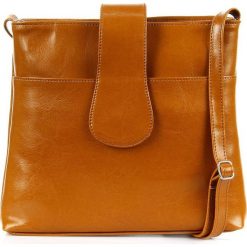 Torebka skórzana damska listonoszka DAN-A T234 camel - camel. Brązowe listonoszki damskie ze skóry, retro, małe. Za 169,99 zł.