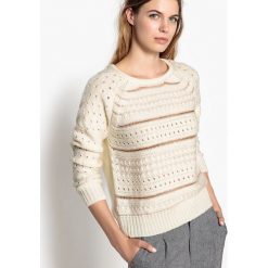 Kardigany damskie: Sweter z okrągłym wycięciem szyi z grubej dzianiny