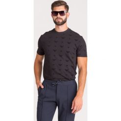 T-SHIRT Emporio Armani. Czarne t-shirty męskie m, z elastanu, z okrągłym kołnierzem. Za 239,40 zł.