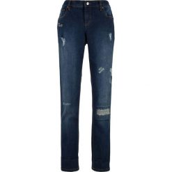 Boyfriendy damskie: Dżinsy Girlfriend z kolekcji Maite Kelly bonprix ciemny denim „used”