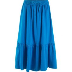 Spódnica z falban, dł. do łydki bonprix lazurowy. Niebieskie spódniczki damskie bonprix, bez wzorów, maxi. Za 44,99 zł.