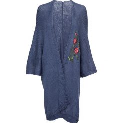 Kardigan z haftem bonprix indygo. Niebieskie kardigany damskie marki bonprix, z haftami. Za 54,99 zł.