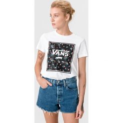 Vans Boxed In Koszulka Biały. Białe koszulki damskie Vans, l, z nadrukiem, z bawełny, bez kołnierzyka, z krótkim rękawem. Za 145,95 zł.