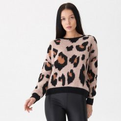Sweter z motywem zwierzęcym - Wielobarwn. Szare swetry damskie House, m, bez wzorów, bez rękawów, bez kaptura. W wyprzedaży za 49,99 zł.