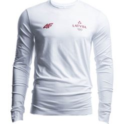 Longsleeve męski Łotwa Pyeongchang 2018 TSML800 - biały. Białe koszulki męskie 4f, na zimę, m, z nadrukiem, z bawełny, z dekoltem na plecach, długie. W wyprzedaży za 49,99 zł.
