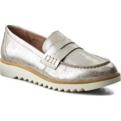 Półbuty TAMARIS - 1-24618-20 Silver 941. Szare półbuty damskie Tamaris, na co dzień, bez wzorów, ze skóry, bez obcasa, na płaskiej podeszwie, bez zapięcia. W wyprzedaży za 189,00 zł.