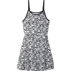 Sukienka shirtowa dziewczęca bonprix Zebra. Szare sukienki dziewczęce bonprix, z nadrukiem, bez rękawów, rozkloszowane. Za 32,99 zł.