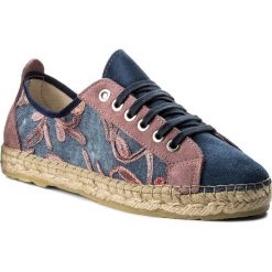 Espadryle EVA MINGE - Ronda 3U 18MJ1372406ES 918. Niebieskie espadryle damskie marki Eva Minge, bez wzorów, ze skóry, bez obcasa, na płaskiej podeszwie. W wyprzedaży za 229,00 zł.