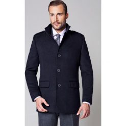 Kurtka Granatowa Cypriano. Płaszcze męskie LANCERTO, na zimę, m, bez wzorów, z wełny, eleganckie, bez kaptura. W wyprzedaży za 299,90 zł.