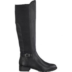 Tamaris Skórzane kozaki ze stretchem. czarny female czarny 39. Czarne kozaki damskie Tamaris, ze skóry, klasyczne, bez obcasa, na zamek. Za 479,00 zł.