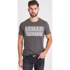 T-SHIRT ARMANI EXCHANGE. Szare t-shirty męskie Armani Exchange, s, z nadrukiem, z elastanu, z okrągłym kołnierzem. Za 114,50 zł.