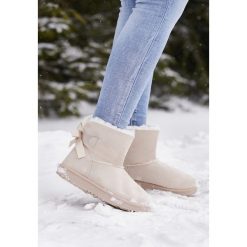 Beżowe Śniegowce Ice Storm. Brązowe śniegowce damskie Born2be, bez zapięcia. Za 39,99 zł.