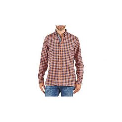 Koszule z długim rękawem Hackett SOFT BRIGHT CHECK. Pomarańczowe koszule męskie Hackett, s, bez wzorów, bez kołnierzyka, z długim rękawem. Za 519,20 zł.