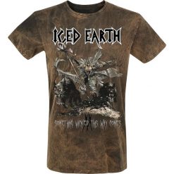 T-shirty męskie z nadrukiem: Iced Earth Something Wicked T-Shirt brązowy