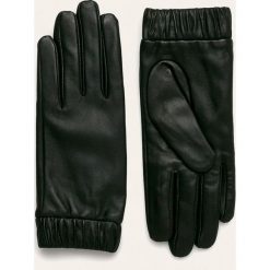 Vero Moda - Rękawiczki skórzane. Czarne rękawiczki damskie Vero Moda, bez wzorów, z poliesteru. W wyprzedaży za 99,90 zł.