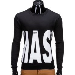 Bejsbolówki męskie: BLUZA MĘSKA BEZ KAPTURA B597 – CZARNA
