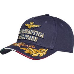 Czapka AERONAUTICA MILITARE Granatowy. Niebieskie czapki męskie marki Aeronautica Militare, z haftami, z tkaniny, militarne. Za 240,00 zł.