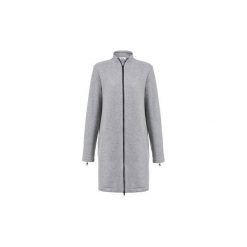 Bluzy damskie: DŁUGA SZARA BLUZA DAMSKA ROZPINANA