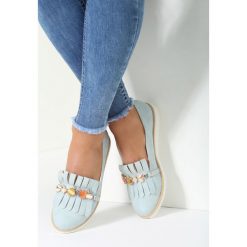 Niebieskie Mokasyny Ask Me. Niebieskie mokasyny damskie marki Born2be, z materiału. Za 44,99 zł.