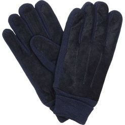 Granatowe Męskie Eleganckie Rękawiczki ze Skóry -Pako Jeans- Jesienno-Zimowe, Pięciopalczaste RKWPJNSIRCHAgranat. Rękawiczki męskie Pako Jeans, na zimę, bez wzorów, z jeansu. Za 27,00 zł.