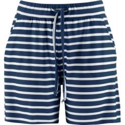 Bermudy z dżerseju bonprix ciemnoniebiesko-biały w paski. Niebieskie szorty damskie bonprix, w paski, z dżerseju. Za 37,99 zł.