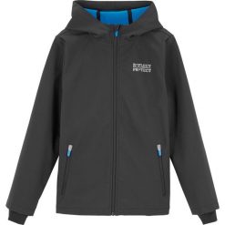Kurtka softshell bonprix czarny. Czarne kurtki chłopięce bonprix, z nadrukiem, z softshellu, z kapturem. Za 129,99 zł.