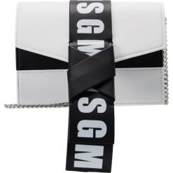 Torebki klasyczne damskie: MSGM LOGO NODO MINI Torba na ramię white