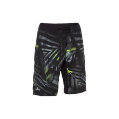 Spodenki surfing długie SBS 500 Jungle męskie. Czarne koszulki męskie OLAIAN, s, bez wzorów, z poliesteru, sportowe, bez kołnierzyka, bez rękawów, długie. Za 79,99 zł.