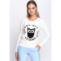 Kremowy Sweter Stir It Up. Białe swetry klasyczne damskie Born2be, l, z okrągłym kołnierzem. Za 39,99 zł.
