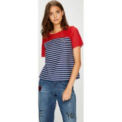 U.S. Polo - Top. Niebieskie bluzki damskie marki U.S. Polo, s, z bawełny, z okrągłym kołnierzem. W wyprzedaży za 199,90 zł.