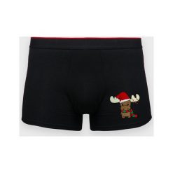 Bokserki męskie Reindeer. Czerwone bokserki męskie MegaKoszulki, bez wzorów, z elastanu. Za 49,90 zł.