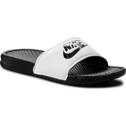 Klapki NIKE - Benassi Jdi 343880 100 White/Black/Black. Białe klapki męskie Nike, bez wzorów, ze skóry ekologicznej. Za 109,00 zł.