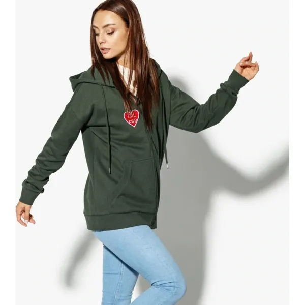 Confront Bluza Demi , zielony, rozmiar L. Zielone bluzy damskie Confront, s, z aplikacjami, z bawełny, bez rękawów, z kapturem. W wyprzedaży za 69,99 zł.