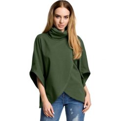 Zielona Oversizowa Bluzka Kopertowa z Golfem. Zielone bralety marki Molly.pl, s. Za 104,90 zł.